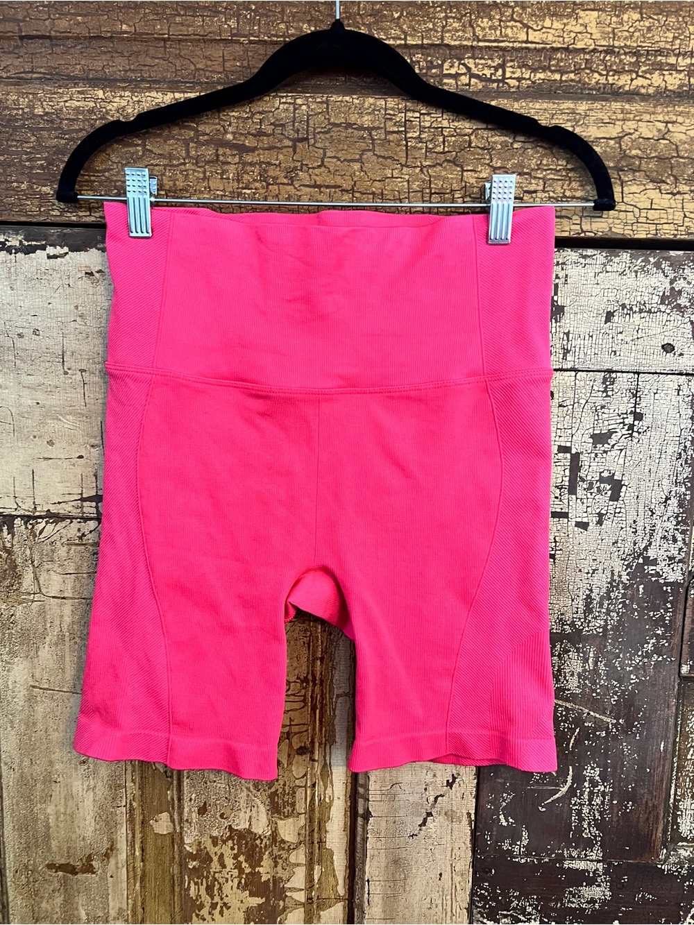 JoyLab Neon Pink Ribbed Athletic Set | Tank & Biker Shorts | Size L - Picture 5 of 5